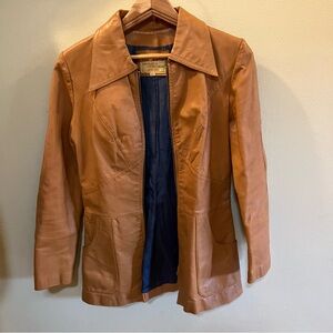 Vintage Leather Zip Jacket Australian Sz 12 US Sz 6